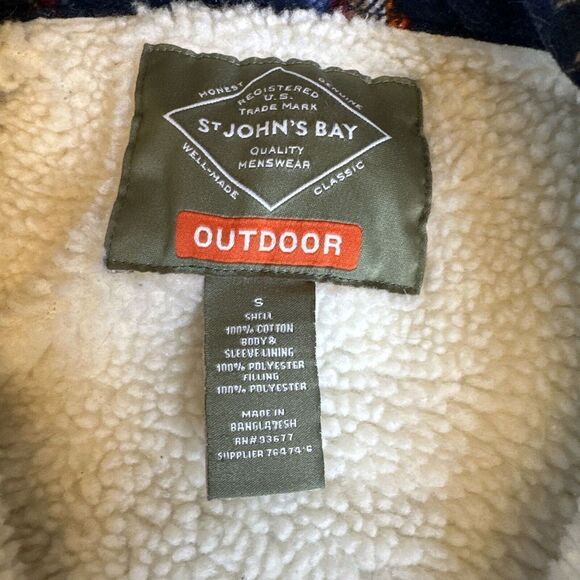 NWT St. John's Bay Men's Jacket Aztec Navajo Small Sherpa Navy Red Orange Brown - Picture 4 of 7